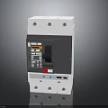 Modern Electrical Circuit Breaker Device With Switch Button And Red Indicator