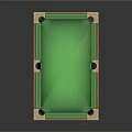 Standard Billiard Table With Green Felt Top And Wooden Frame Pockets