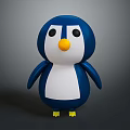 Cute Cartoon Penguin Toy With Blue White Body And Yellow Beak Feet