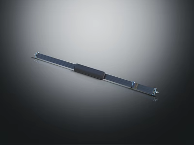 Polished Metal Strip Tool With Black Handle For Precision Measurement Tasks 3d model