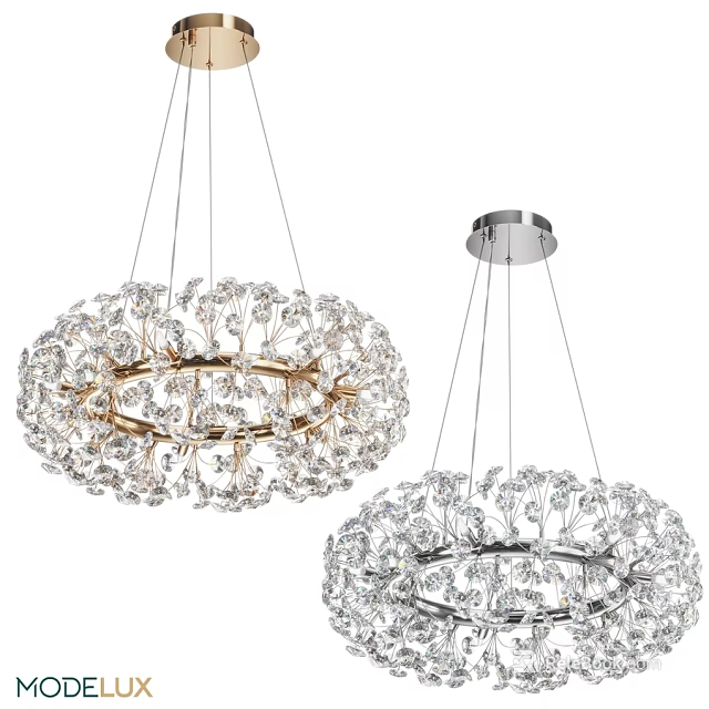 Modern Crystal Chandeliers With Round Design And Gold Silver Frame For Interior Decoration 3d model 