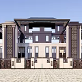Duplex Villa Exterior With Modern Traditional Facade And Carved Decorative Details