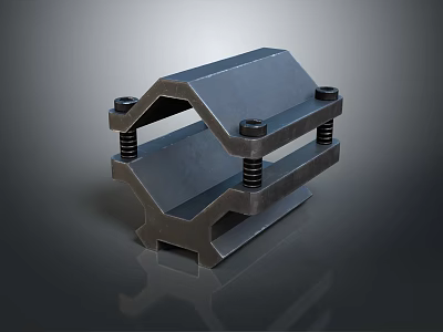 Durable Metal Hardware Tool with Bolts and Springs for Secure Clamping Applications 3d model