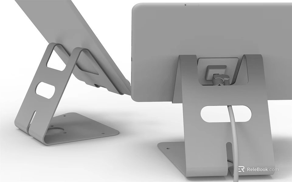 Iron Device Stand With Hollow Design And Cable Management For Electronic Gadgets 3d model 
