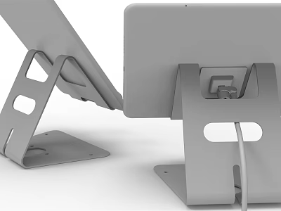 Iron Device Stand With Hollow Design And Cable Management For Electronic Gadgets 3d model