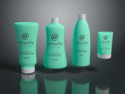 Actually Light Green Shampoo Conditioner Body Lotion Shower Gel Bottles 3d model
