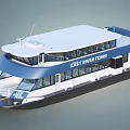 Double Decker East River Ferry With Blue Exterior And Design