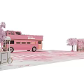 Spring Meichen Peach Tree Bus Revolving Stair Platform float Seat 3d model