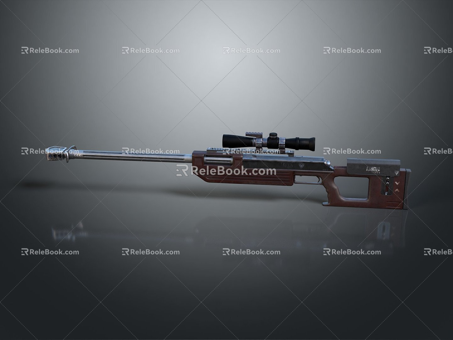 Sniper rifle sight sniper rifle sci-fi sniper rifle semi-automatic rifle combat rifle 3d model