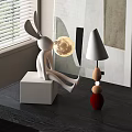 Modern table lamp rabbit lamp moon lamp 3d model