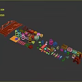 Various Colorful Scene Components With Modular Parts And Different Design Elements