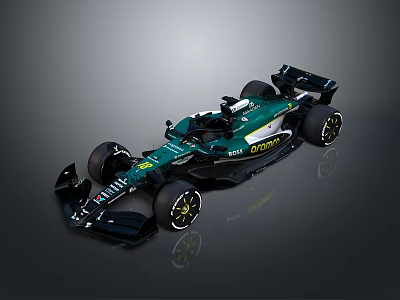 Green And Black Formula 1 Car With Aerodynamic Design And Cognizant Logo 3d model