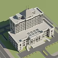 Classical Multi Story Office Building With Symmetrical Design Grand Entrance And Large Windows