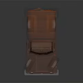 Orange Vintage Cargo Truck With Enclosed Box And Classic Design Elements