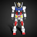 Anime Mecha Robot Character Gundam With White Body Blue Chest Red Legs And Yellow Head