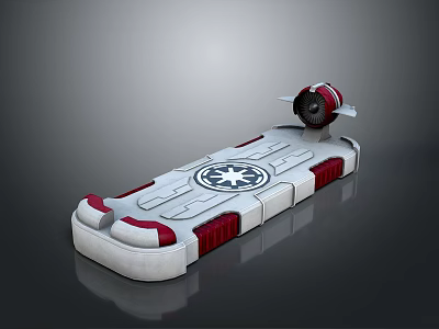 Children's Red And White Floating Toy Platform With Star Logo And Engine Structure For Play 3d model