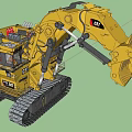 CAT Large Crawler Excavator With Massive Bucket For Construction Operations 3d model