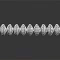 Transparent Curved Decorative Ornament Set With Hollow Out Patterns On Black Background Reflective Effect