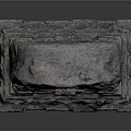 Intricate Gray Stone Sculpture With Carved Shrine Structure And Detailed Base