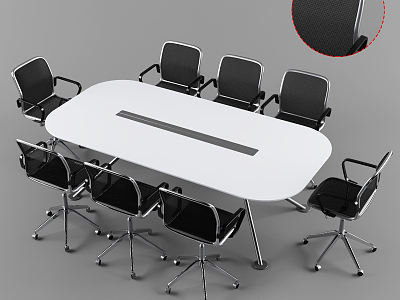 Modern Conference Table and Chair Conference Table and Chair Combination model