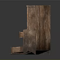Rustic Wooden Bookshelves Furniture With Open And Closed Drawer Design