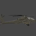 Gray Armed Military Helicopter Flying with Rotors and Weapons in Mid Air