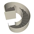 Modern Spiral Staircase Architectural Design With White Structure And Wooden Steps