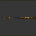 Ornate Decorative Sword With Golden Accents Blue Blade And Dragon Design