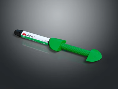 Medical Device 3M Fluker Green Syringe With Ergonomic Plunger And Barrel Design 3d model