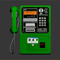 Green Electronic Device With Phone Handset Display Screen Keypad And Printing Function