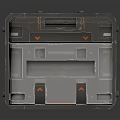 Industrial Metallic Toolbox With Orange Accents Handles Latches And Durable Design