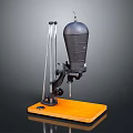Vintage Medical Device With Metal Stand Wooden Base And Black Enclosure