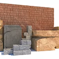 Various Types Of Stone And Wood Construction Materials With Natural Textures