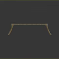 Marble Top Bench With Carved Floral Patterns And Slender Curved Legs For Modern Home Decor