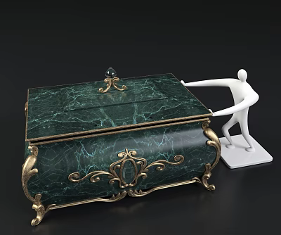European-style box treasure chest 3d model