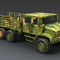 Camouflage Military Utility Truck With Six Wheel Drive Open Cargo Bed And Rugged Design