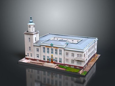 school university campus playground bird's-eye view of the city bird's-eye view miniature city miniature city landscape 3d model