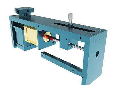 Industrial Mechanical Device With Blue Metal Frame And Yellow Component Structure 3d model