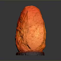 Red Glowing Himalayan Salt Rock Lighting Combination With Decorative Base And Warm Light 3d model