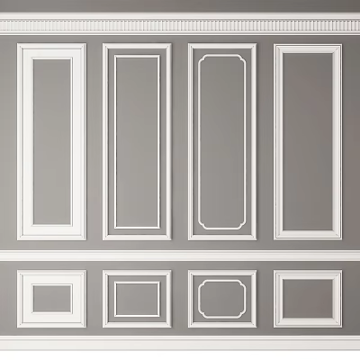 Various Styles And Designs Of Decorative Plaster Moldings For Interior Walls 3d model