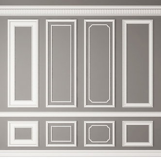 Jane Europe plaster line wall panel 3d model