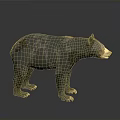 3D Bear Model Featuring Gray Brown Spotted Fur Standing Pose on Dark Background 3d model