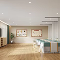 Modern Hospital Outpatient Clinic Waiting Area With Comfortable Seats TV Notice Boards And Plants