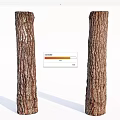 Natural Stone Wood Pillars With Textured Surface Isolated On White Background