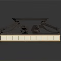 Industrial Mechanical Equipment With Square Top Supporting Frame And Bottom Panels With Lights