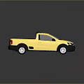 Yellow Single Cab Pickup Truck With Roof Rack Black Bumper And Silver Wheels