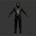 Futuristic Robot Character With Glowing Blue Eyes Armored Suit And Central Blue Core Design