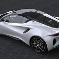 White Sports Car Featuring Modern Sleek Body Design Alloy Wheels And LED Headlights