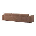 Brown Three Seater Fabric Sofa With Three Cushions Modern Minimalist Design 3d model