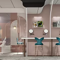 Elegant Beauty Hair Salon Interior With Luxury Decor Stylish Mirrors And Modern Lighting